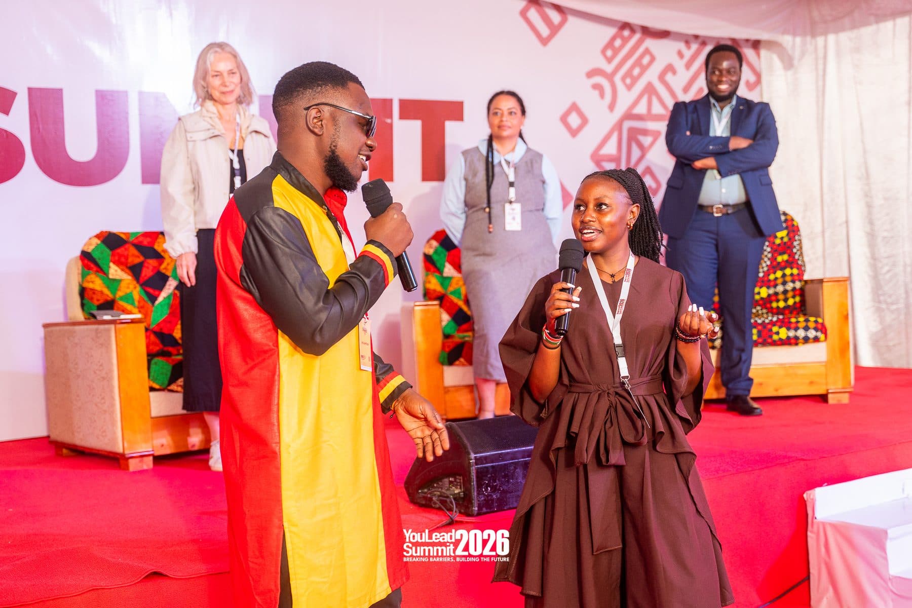 A Green Sound Solutions founder speaking on stage at the YouLead Summit 2026